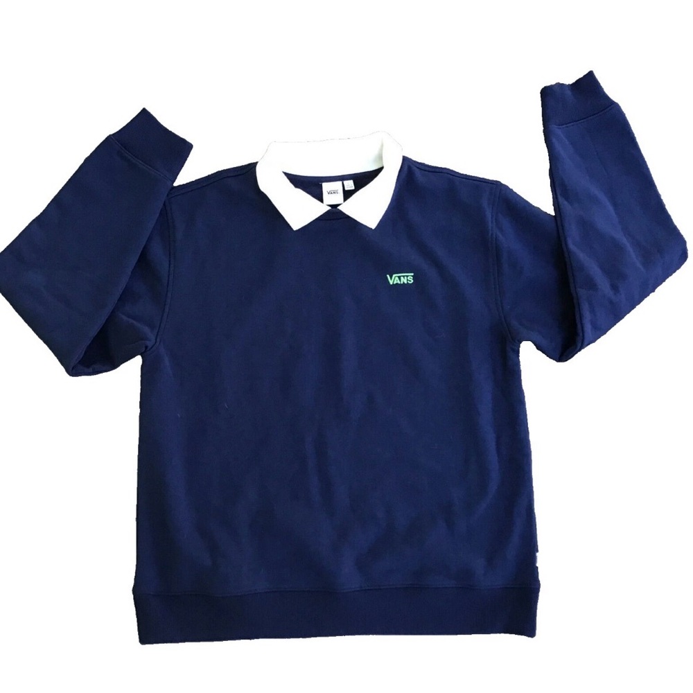 VANS Brighton Polo Women Large Sweatshirt Blue Sweater